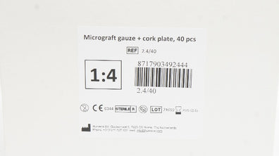 Humeca 2.4/40 Micrograft Gauze + Cork Plate. 1:4 - Box of 40